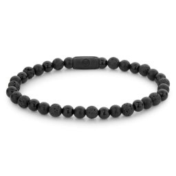 Rebel and Rose - Fekete sziklák karkötő, unisex divatékszer - (RR-60088-B-L)