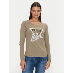 Guess Blúz Icon W4YI33 I3Z14 Zöld Slim Fit