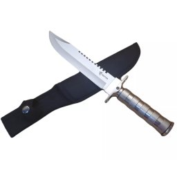 Taktikai kés MILITARY FINKA SURVIVAL 35 cm fekete/ezüst, Ezüst