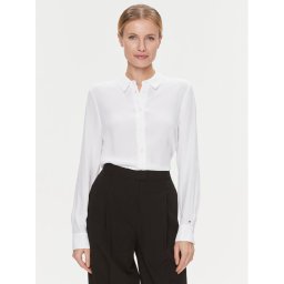 Tommy Hilfiger Ing Fluid Viscose Crepe Shirt WW0WW40535 Fehér Regular Fit