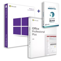 Windows 10 Pro + Office 2019 Professional Plus (Online aktiválás) + Panda Dome Essential (3 eszköz / 1 év) Family Pack (Elektronikus licenc)