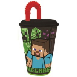 Minecraft szívószálas műanyag pohár 430 ml Nr 01