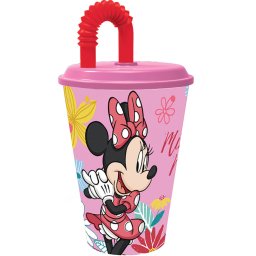 Minnie szívószálas műanyag pohár 430 ml Nr 02