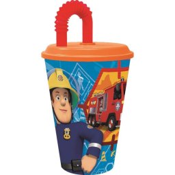 Sam a Tűzoltó szívószálas műanyag pohár 430 ml Nr 01
