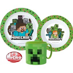 Minecraft étkészlet, micro műanyag szett 265 ml-es bögrével Nr1