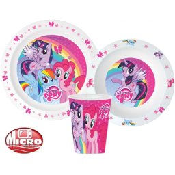 Én kicsi Pónim étkészlet, micro műanyag szett 260 ml-es pohárral Nr1