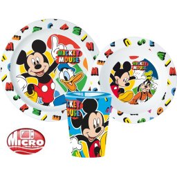 Mickey étkészlet, micro műanyag szett 260 ml-es pohárral Nr1