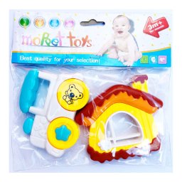 Moppet toys kisautó házikóval csörgő