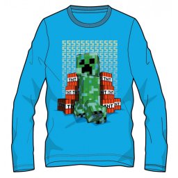 Minecraft sötétben világító gyerek hosszú ujjú póló, felső 6 év, 8 év, 10 év, 12 év