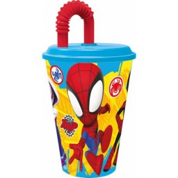 Pókember Spidey szívószálas műanyag pohár 430 ml Nr 02
