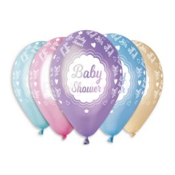 Baby Shower Metallic léggömb, lufi 5 DARABOS 30 cm Nr1