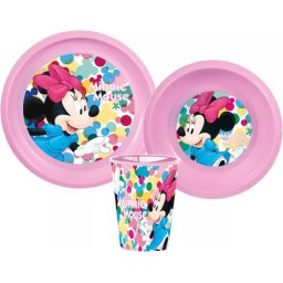 Minnie étkészlet, műanyag szett 260 ml-es pohárral Nr1