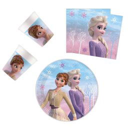Disney Frozen II Wind Spirit, Jégvarázs party szett 36 darabos, 23 cm-es tányérral