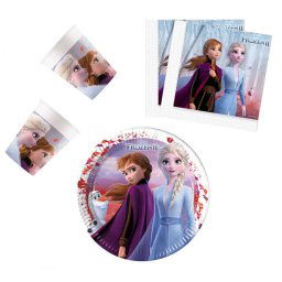 Disney Frozen Leaf, Jégvarázs party szett 36 darabos, 23 cm-es tányérral
