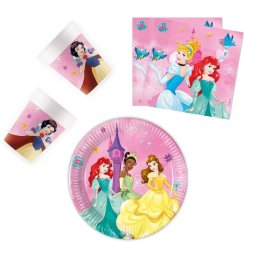 Disney Princess Live Your Story, Hercegnők party szett 36 darabos, 20 cm-es tányérral