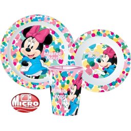 Minnie étkészlet, micro műanyag szett 260 ml-es pohárral Nr1