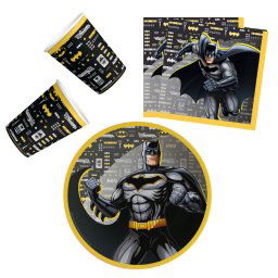 Batman party szett 32 DARABOS, 23 cm-es tányérral