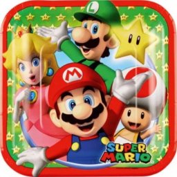 Super Mario papírtányér, party tányér 8 DARABOS, 18 cm Nr3