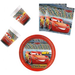Disney Verdák Arena Race party szett 36 DARABOS, 23 cm-es tányérral