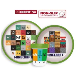Minecraft csúszásmentes étkészlet, micro műanyag szett Nr1