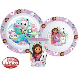 Gabi babaháza étkészlet, micro műanyag szett 260 ml-es pohárral Nr1