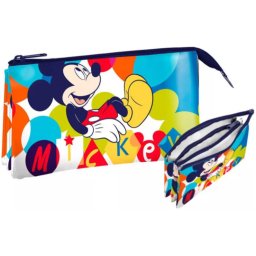 Disney Mickey gyerek neszeszer, tolltartó 3 rekeszes 22 cm Nr1