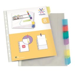 VIQUEL Genotherm, lefűzhető, jelölőfüles, A4, 90 mikron, víztiszta, 8 részes, VIQUEL