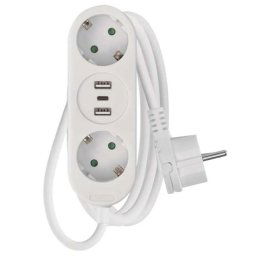 Emos HOSSZABBÍTÓ 2ALJ.+2×USB A+1×USB C, 1,5M P0221U 1902020150