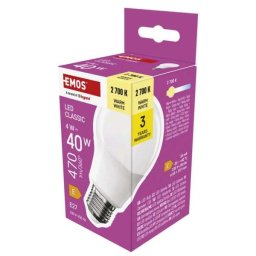 Emos LED izzó Classic A60 / E27 / 4 W (40 W) / 470 lm / meleg fehér ZQ5E21 1525733277