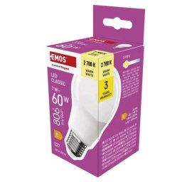 Emos LED izzó Classic A60 / E27 / 7 W (60 W) / 806 lm / meleg fehér ZQ5E41 1525733279