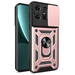 RING KAMERA Borító tartóval Motorola Edge 50 Pro rózsaszín telefonhoz