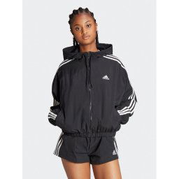adidas Széldzseki Essentials 3-Stripes Woven Windbreaker HT3399 Fekete Loose Fit