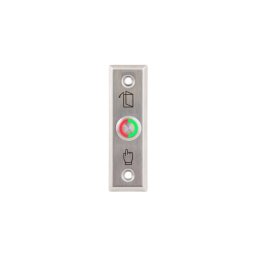 Kimagasló felületű nyomógomb 91 x 28 mm-es INOX pajzzsal - NO - LED piros-zöld - cseppálló PBK-811A(LED)-rdgn