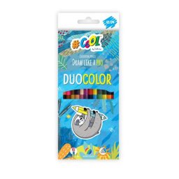 COOL BY VICTORIA Színes ceruza készlet, háromszögletű, kétvégű, COOL BY VICTORIA "Duocolor", 24 különböző szín