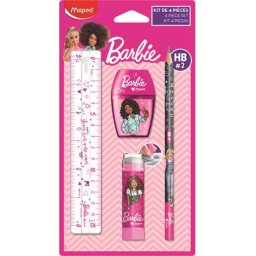 MAPED BB Írószer készlet, 4 darabos, MAPED "Barbie"