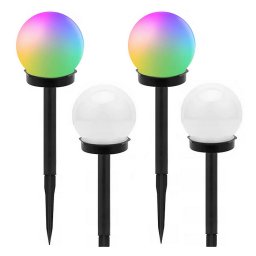 RGB napelemes kerti lámpa - gömb 10 cm, alkonyérzékelő 4 db