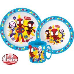 Pókember Spidey étkészlet, micro műanyag szett 350 ml-es bögrével Nr2