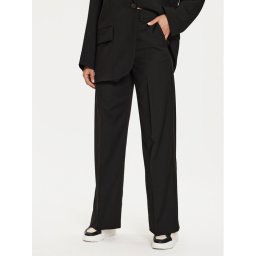 Weekend Max Mara Szövet nadrág Visivo 2425136041 Fekete Relaxed Fit