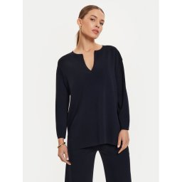 Max Mara Leisure Blúz Sottile 24263660 Sötétkék Relaxed Fit