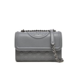 Tory Burch Táska Small Fleminf Polished Grain Convertible Shoulder Bag 158435 Szürke