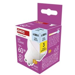 Emos LED izzó Classic MR16 / GU10 / 7 W (60 W) / 806 lm / Hideg fehér ZQ8E44 1525730112