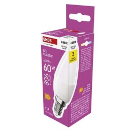 Emos LED izzó Classic gyertya / E14 / 6,5 W (60 W) / 806 lm / Természetes fehér ZQ3E43 1525731437