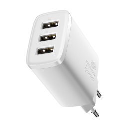 BASEUS 3U 17W Hálózati töltő 3x USB fehér