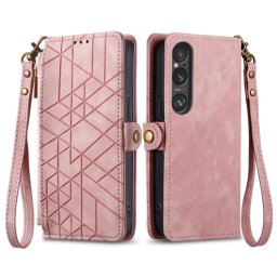 GEOM Wallet tok Sony Xperia 10 VI rózsaszín telefonhoz