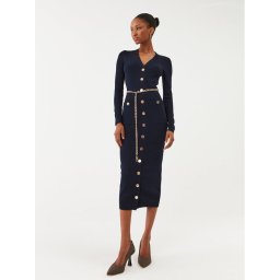 MICHAEL Michael Kors Kötött ruha MF381UB33D Sötétkék Slim Fit