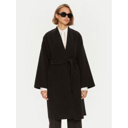 Weekend Max Mara Gyapjú kabát 2425016011 Fekete Regular Fit