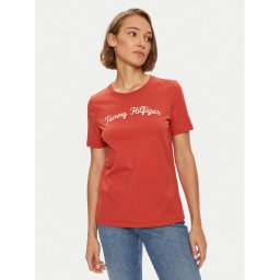 Tommy Hilfiger Póló Script WW0WW42589 Piros Regular Fit