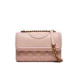 Tory Burch Táska Small Fleminf Polished Grain Convertible Shoulder Bag 158435 Rózsaszín