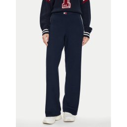 Tommy Jeans Szövet nadrág Badge DW0DW18532 Sötétkék Wide Leg