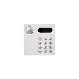 RFID olvasós és kódzáras segédolvasó az YA-83 szériájú önálló olvasókhoz kijelzővel - MIFARE - fehér YA-93DK-wh
